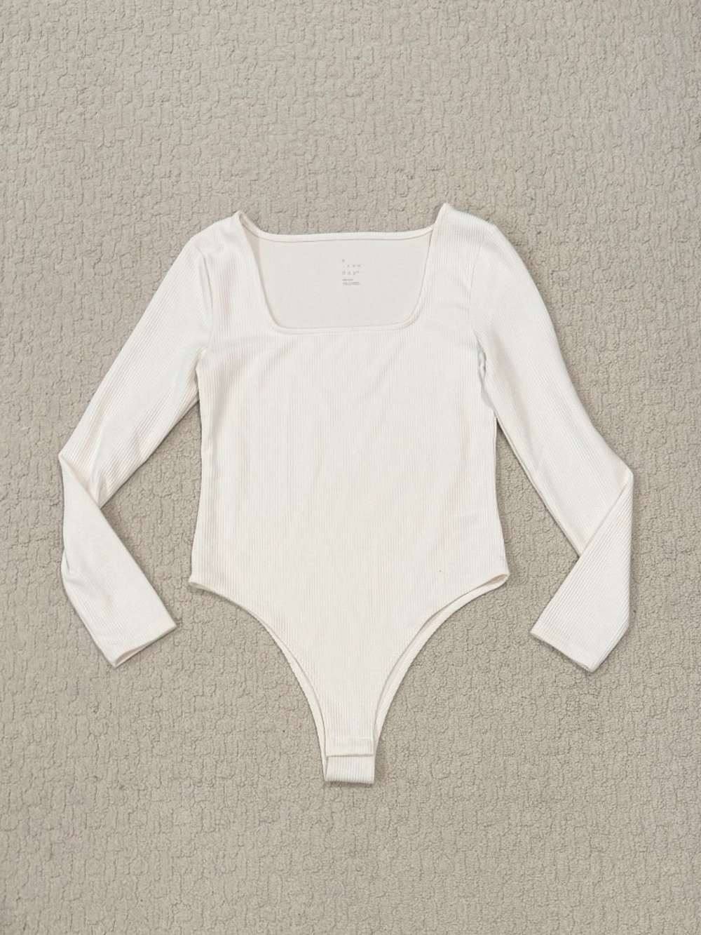 A New Day Ribbed Square Neck Bodysuit Size Medium